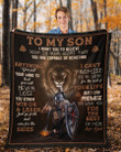 Tmarc Tee To My Son From Dad Love Lion - Premium Fleece Blanket