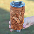 Tmarc Tee Wooden Style Butterfly Personalized Stainless Steel Tumbler
