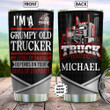 Tmarc Tee Personalized Grumpy Old Trucker Stainless Steel Tumbler