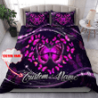 Tmarc Tee Personalized Butterfly Heart Purple Printed Bedding Set MHDH