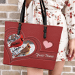 Tmarc Tee Personalized Name Cardinal Printed Leather Tote Bag