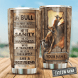 Tmarc Tee Personalized Name Bull Riding Stainless Steel Tumbler PH