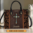 Tmarc Tee Unique Personalized Cross Jesus Leather Handbag