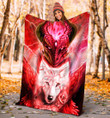 Tmarc Tee Red Dragon And Wolf All Over Printed Blanket