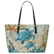 Tmarc Tee Sea Turtle Printed Leather Tote Bag PD
