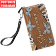 Tmarc Tee Personalized Name Butterfly Printed Leather Wallet