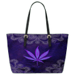 Tmarc Tee weed Printed Leather Handbag DA