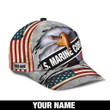 US Marine Corps Hat Custom name Eagle scratched Vintage Veteran Cap Tmarc Tee