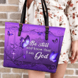 Tmarc Tee Butterfly Be Still And Know That I Am God All Over Printed Leather Handbag
