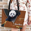 Tmarc Tee Custom Name Panda All Over Printed Leather Handbag SN