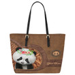 Tmarc Tee Custom Name Panda All Over Printed Leather Handbag PH