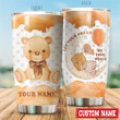 Tmarc Tee Personalized Name Teddy Bear All Over Printed Steel Stainless Tumbler SN