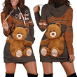 Tmarc Tee Personalized I Love Teddy Bear All Over Printed Hoodie Dress