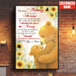 Tmarc Tee Personalized Teddy Bear To My Mommy Mother's Day Portrait Canvas Print - Wall Art Poster