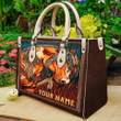 Tmarc Tee Customized Name Horse Printed Leather Handbag NH