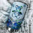 Tmarc Tee Personalized Name Blue Color Teddy Bear Stainless Steel Tumbler