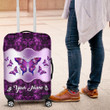 Tmarc Tee Customized Name Purple Butterfly Luggage Cover
