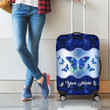 Tmarc Tee Customized Name Blue Butterfly Luggage Cover