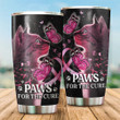 Paws For The Cure Breast Cancer Awareness All Over Printed Stainless Steel Tumbler Tmarc Tee