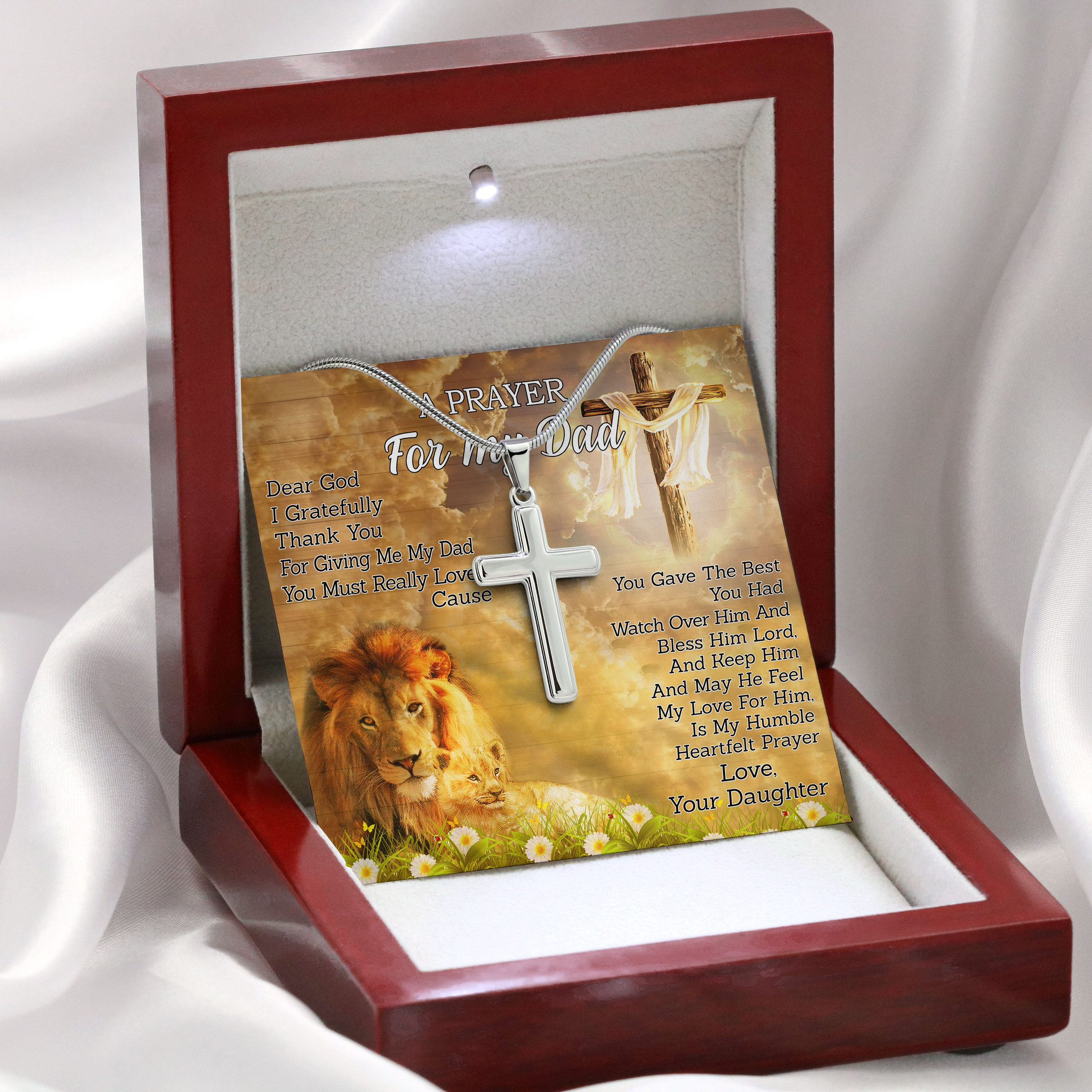 Tmarc Tee A Prayer For My Dad Best Gift For Dad Cross Necklace