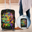 Tmarc Tee Personalized LGBT Tiger PRIDE Splash Paint Black 3D Luggage Cover
