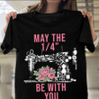 May the 1/4 be with you flower sewing t shirt, Funny Sewing Shirt, Sew Crafty, Sewing Lover Cotton Shirt for women