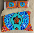 Tmarc Tee Aboriginal Indigenous Animal Dreamtime Turtle Orange & Green Color Bedding Set