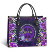 Hippie Let It Be Purple Peace Sign NNRZ1103004Y Leather Bag