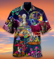 Hippie Skull Couple 3D All Over Printed Hawaiian Shirt