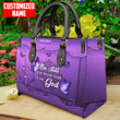 Tmarc Tee Customized Name Butterfly Be Still And Know That I Am God All Over Printed Leather Handbag