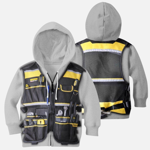 3D All Over Electrican Kids Hoodie