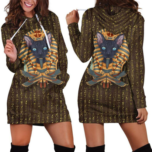 All Over Printed Cat King Hoodie Dress