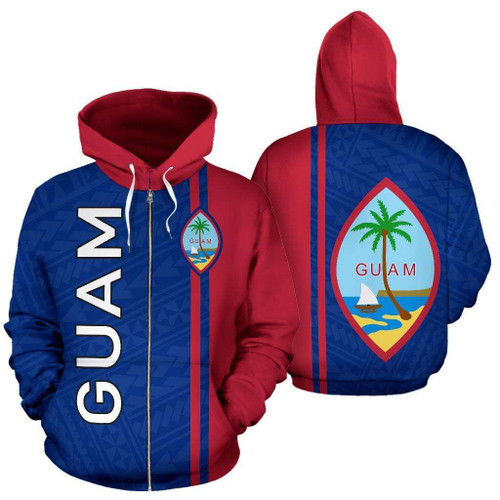 Guam All Over Zip-Up Hoodie - Polynesian Straight Version - BN04
