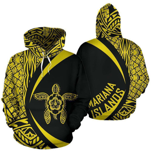 Mariana Islands Turtle Polynesian Hoodie - Circle Style