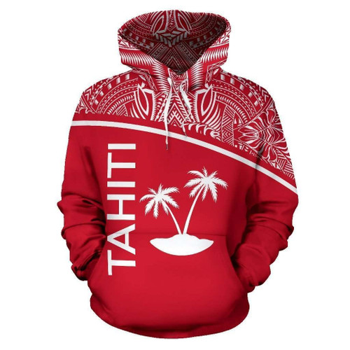 Tahiti All Over Hoodie - Polynesia Curve Style NVD1216