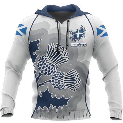 Scottish Thistle Pullover Hoodie Rugby Style NNK 1525