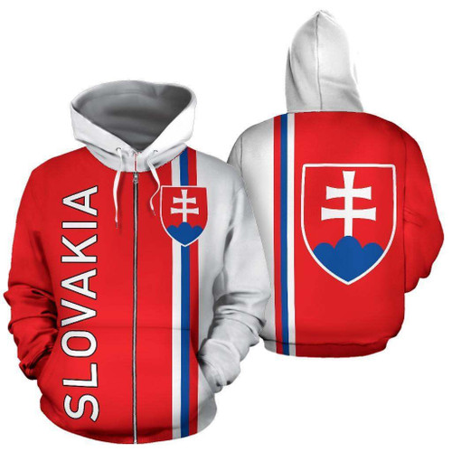 Slovakia All Over Zip-Up Hoodie - Straight Version - BN04