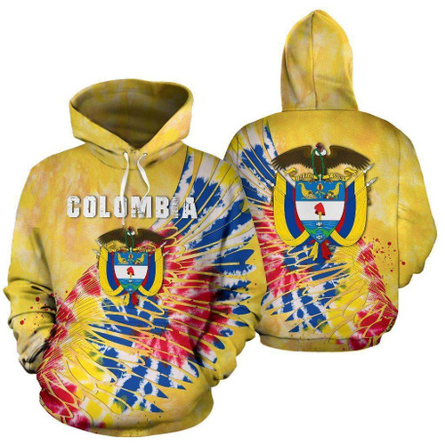 Colombia Coat Of Arms Tie Dye Hoodie