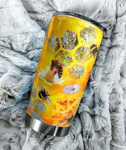 Bee and Flowers tumbler