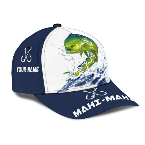 Custom name Mahi-mahi Fishing hat Hook 3D design print Cap