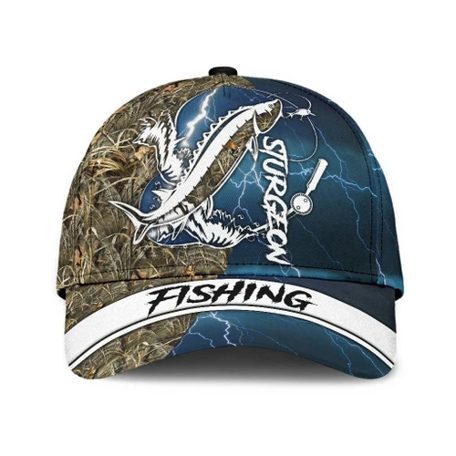 Sturgeon Fishing hat Hook 3D design print Cap