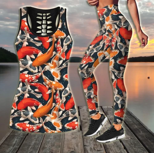 Koi Fish on skin Camo Combo Legging + Tank fishing outfit for women