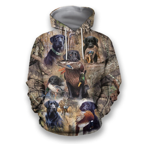 3D All Over Printed Labrador Retriever Hunting Dog Camo Shirts