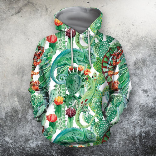 3D All Over Printed Cactus And Gecko Shirts