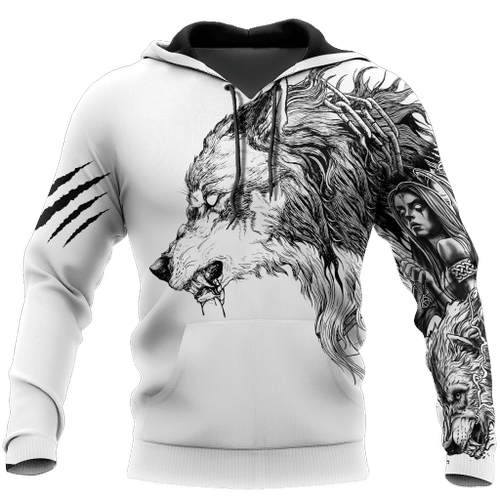 Tattoo Wolf Hoodie T Shirt For Men and Women HAC290501-NM