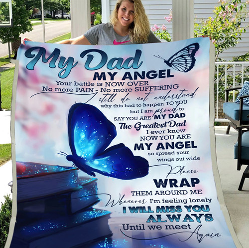 Customized Blanket, Father's Day Gift Idea Blanket, To My Dad Blanket, No More Pain No More Suffering Fleece Blanket
