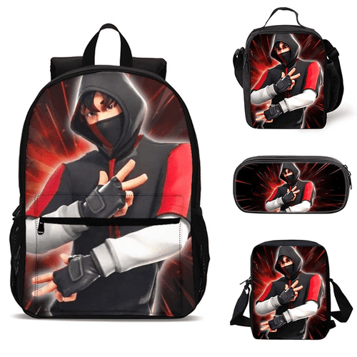 Fortnite Ikonik Backpacks for school Lunch Bag Shoulder Bag Pencil Case 4Pcs