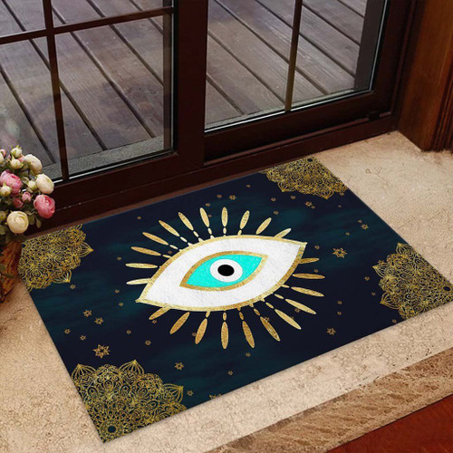 Evil Eye Easy Clean Welcome DoorMat | Felt And Rubber | DO2522