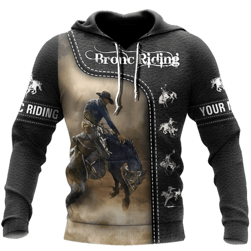Personalized Name Rodeo 3D All Over Printed Unisex Shirts Black Leather Texture