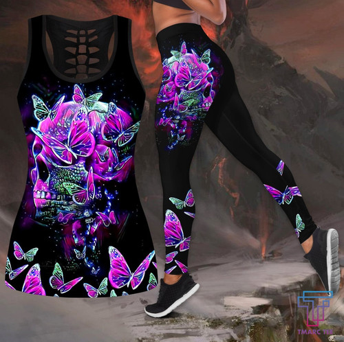 Tmarc Tee Butterfly Love Skull and Tattoos tanktop & legging outfit for women